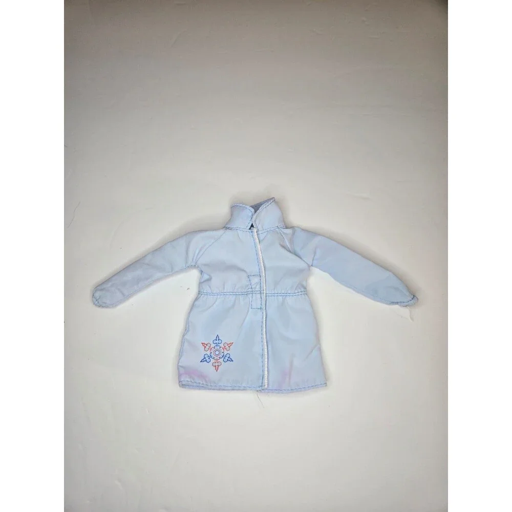 Liv Doll Light Blue Jacket Winter Snowflake Pattern Light Pink Dye Transfer